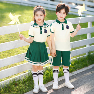 Kindergarten garden clothes summer clothes suit children's college style class clothes summer short-sleeved school uniform suit primary school student sportswear