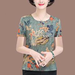 多用途アイスシルク半袖 Tシャツ新スタイル 2025 夏の気質西洋スタイル小さなシャツ緩い大きいサイズのファッショントップス