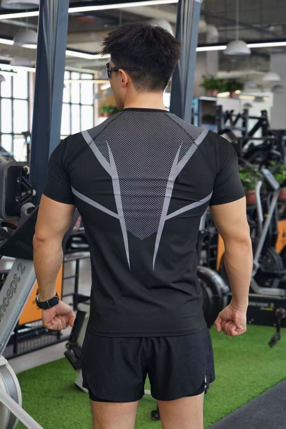 Men's Fitness T-shirt Seamless Quick Drying Breathable Oversized_voghion.com