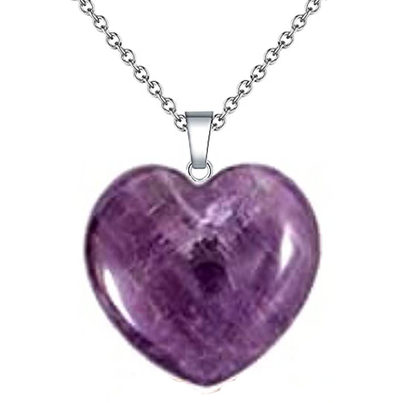 Pendant Necklace Classification Casual Simple Style Heart Shape Natural Stone Crystal Iron Wholesale Pendant Necklace