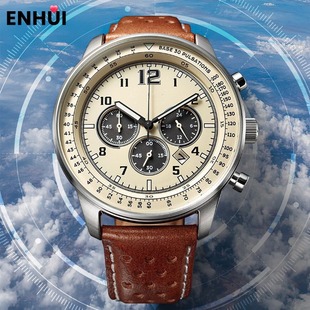 2025 Export Cross-Border Sports Citizen Multifunctional Leisure Six-Pin Timing Calendar Waterproof Quartz Belt Watch