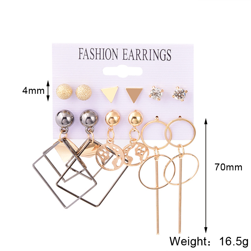 Fashion Round Heart Shape Alloy Plating Inlay Rhinestones Pearl Womenu0027S Earrings 1 Set