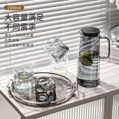 Glass cold kettle, household water cup set, high-looking living room cup set, home hospitality drinking cup set, wholesale