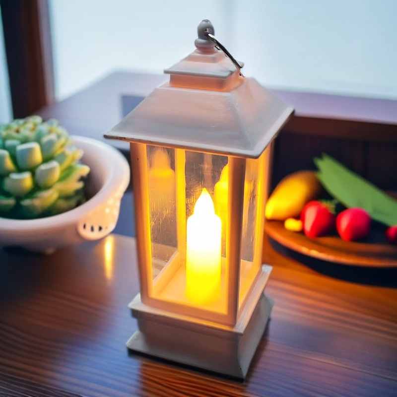 Navidad transfronteriza LED vela electrónica simulación vela de escritorio retro portátil luz de noche decoración luz de viento