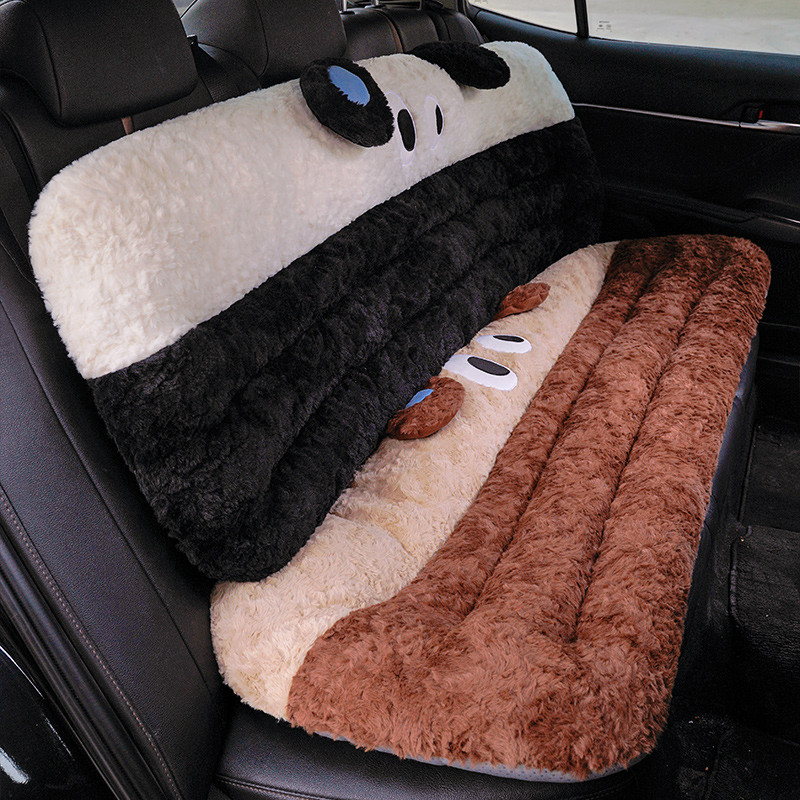 Cojín del automóvil otoño y invierno de peluche, cojín de asiento de tres personas, cojín de asiento caliente, cojín de trasero grueso para automóviles universales