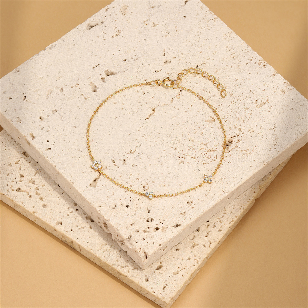 925 Sterling Silver Material Geometric Pattern 925 Sterling Silver Cable Chain Bracelets IG Style Simple Style