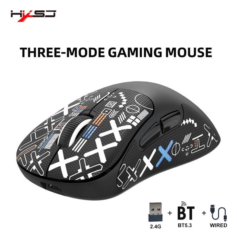 Three-Mode Wired Wireless Bluetooth Bt5.3 Lightweight 10000Dpi Adjustable Gaming Mouse Supports Desktop Notes