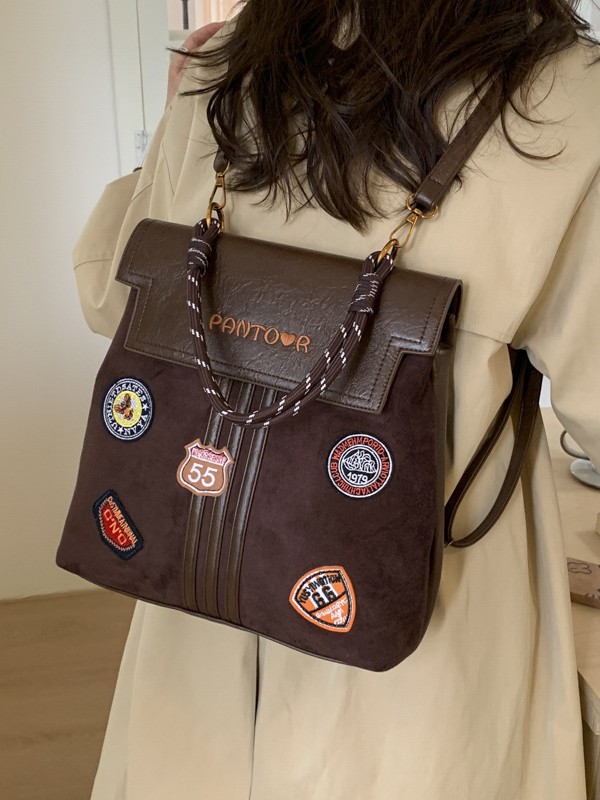 Comercio exterior insignia transfronteriza clase universidad mochila de viaje de la escuela de moda mejora la sensación de calidad retro mochila de gran capacidad