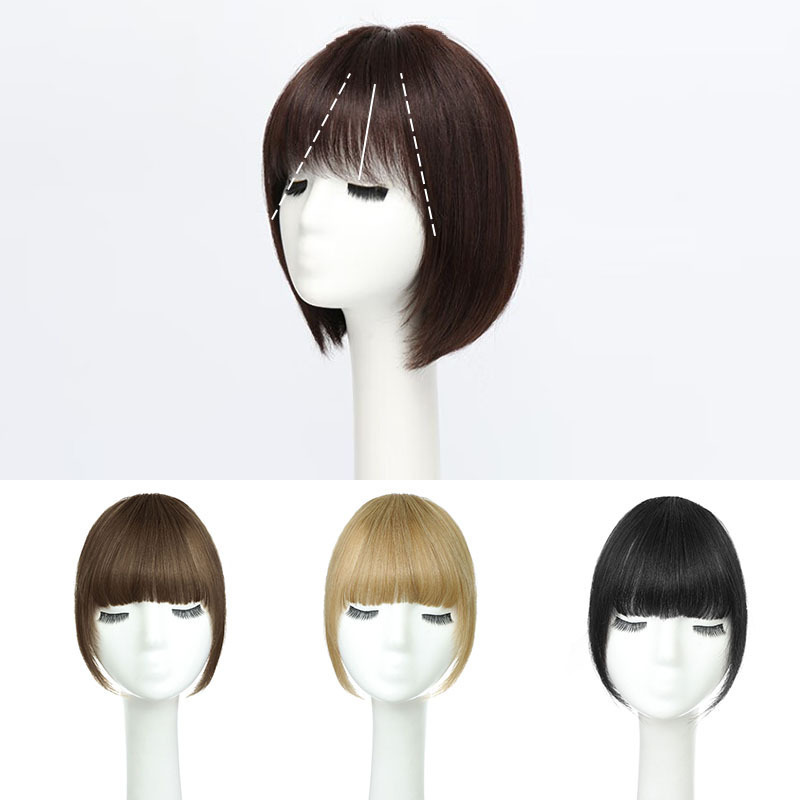 Wig bangs chemical fiber fake bangs natural hair extension piece with sideburns on both sides long air bangs chemical fiber wig