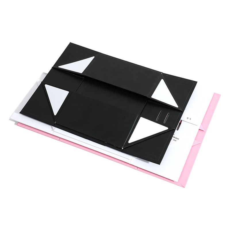 Caja de regalo plegable de una pieza Xi Yin imán negro Flip caja de regalo en blanco caja de regalo de vacaciones caja de regalo de embalaje de zapatos y ropa