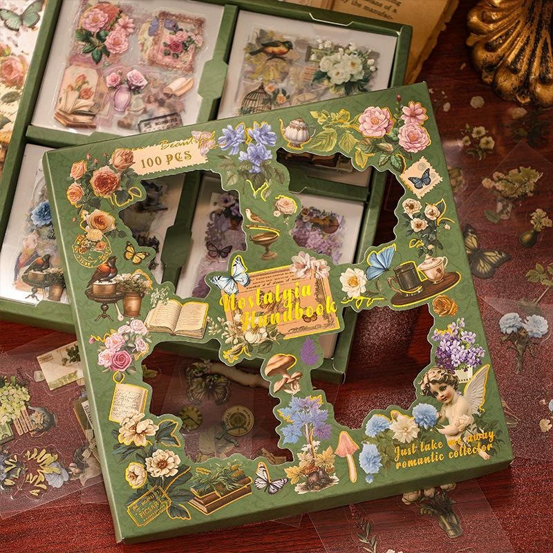 Retro gift box, sticker, waterproof stickers, scheduler