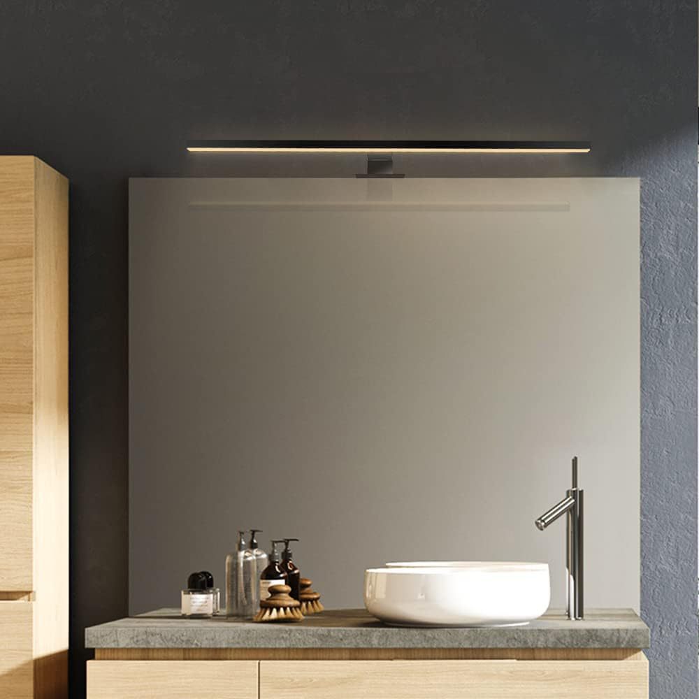 LED espejo luz delantera agujero-libre clip espejo luz abierta-montado gabinete mural cuarto de baño tocador espejo gabinete maquillaje Luz