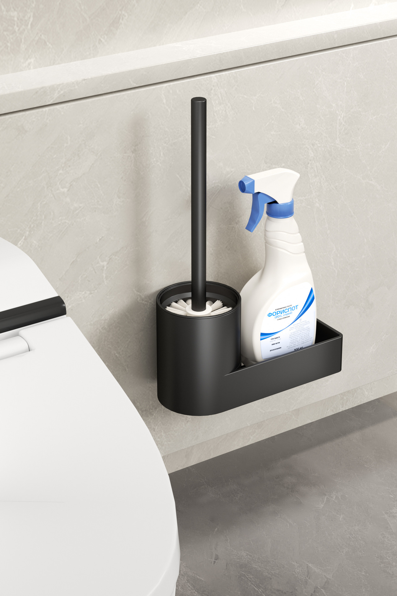 Cepillo de baño traje de baño cepillo de limpieza de inodoro perforación de aluminio sin espacio hogar pegatinas sin costura transfronteriza mango largo titular del cepillo image 11