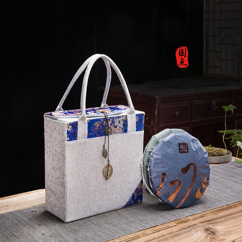 茶叶包装盒普洱茶白茶茶饼礼盒手提亮丝通用新品现货盒可定 制