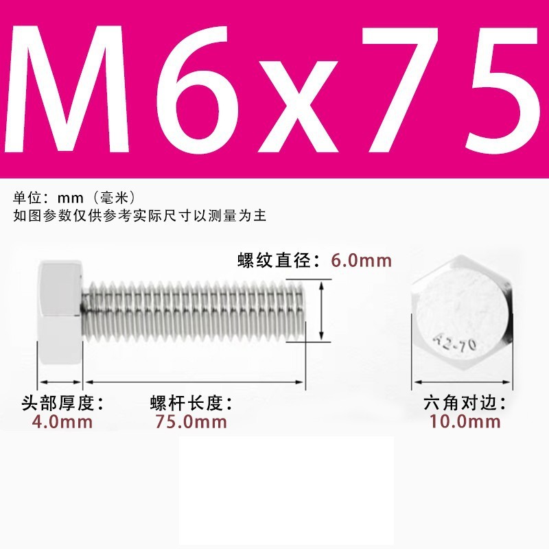 【六角ねじ】304ステンレス外六角ねじ全ねじ六角ねじ六角ねじボルト|undefined