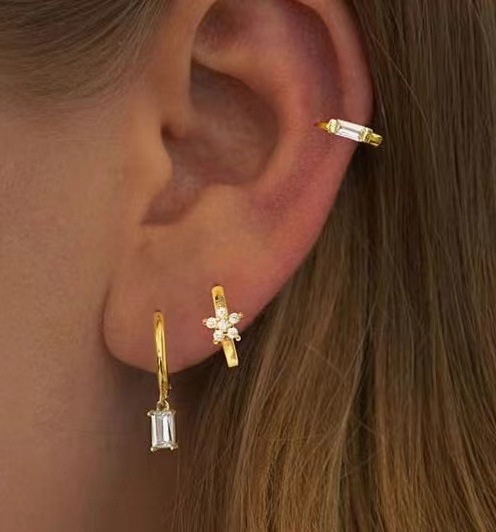 Eight-pointed Star Drop Earrings With Zircon For Women Luxury Style_voghion.com