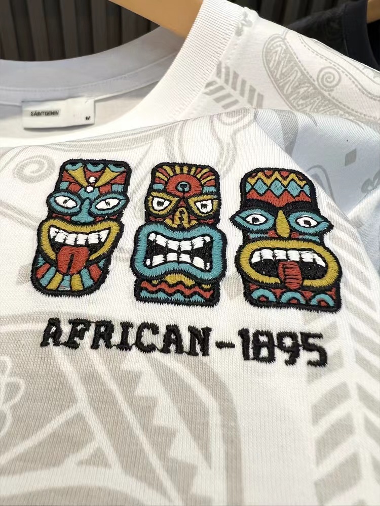 Short sleeved T-shirt, men's full body printed trendy brand slim fit embroidered cotton t-shirt, youth high-end 2023_voghion.com