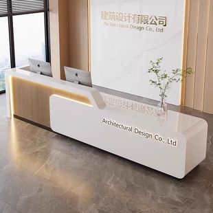 Simple Painted Company Front Desk Reception Desk Cashier Desk Training Institution Hotel Lobby Bar Service Desk
