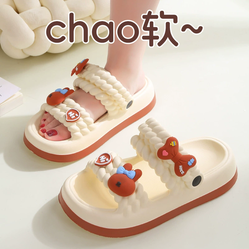 Ступать на фекалии, тапки на толстой подошве, женщины 2025 новый летний накрытый и наружный