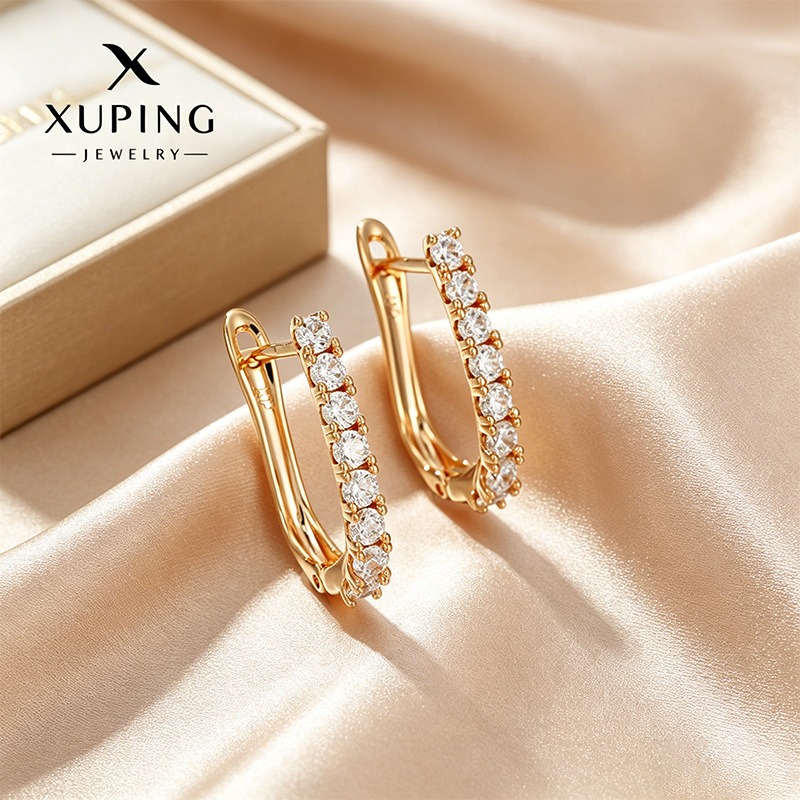 Xuping retro transfronterizo D-mouth aretes rusos de aleación de cobre chapado 18k nicho temperamento auriculares al por mayor mujeres