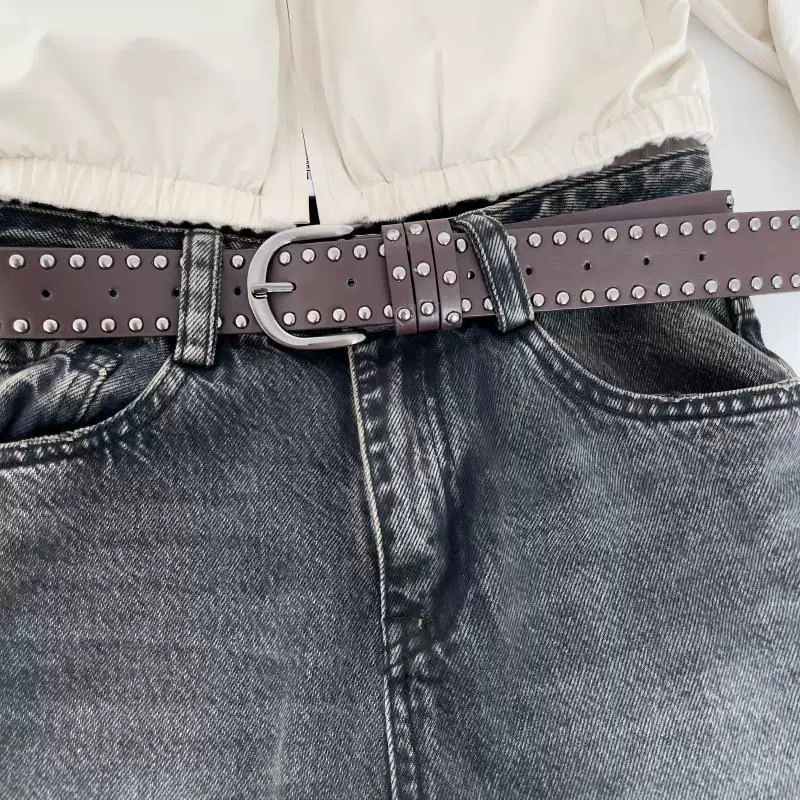 Retro belt, universal jeans, punk style