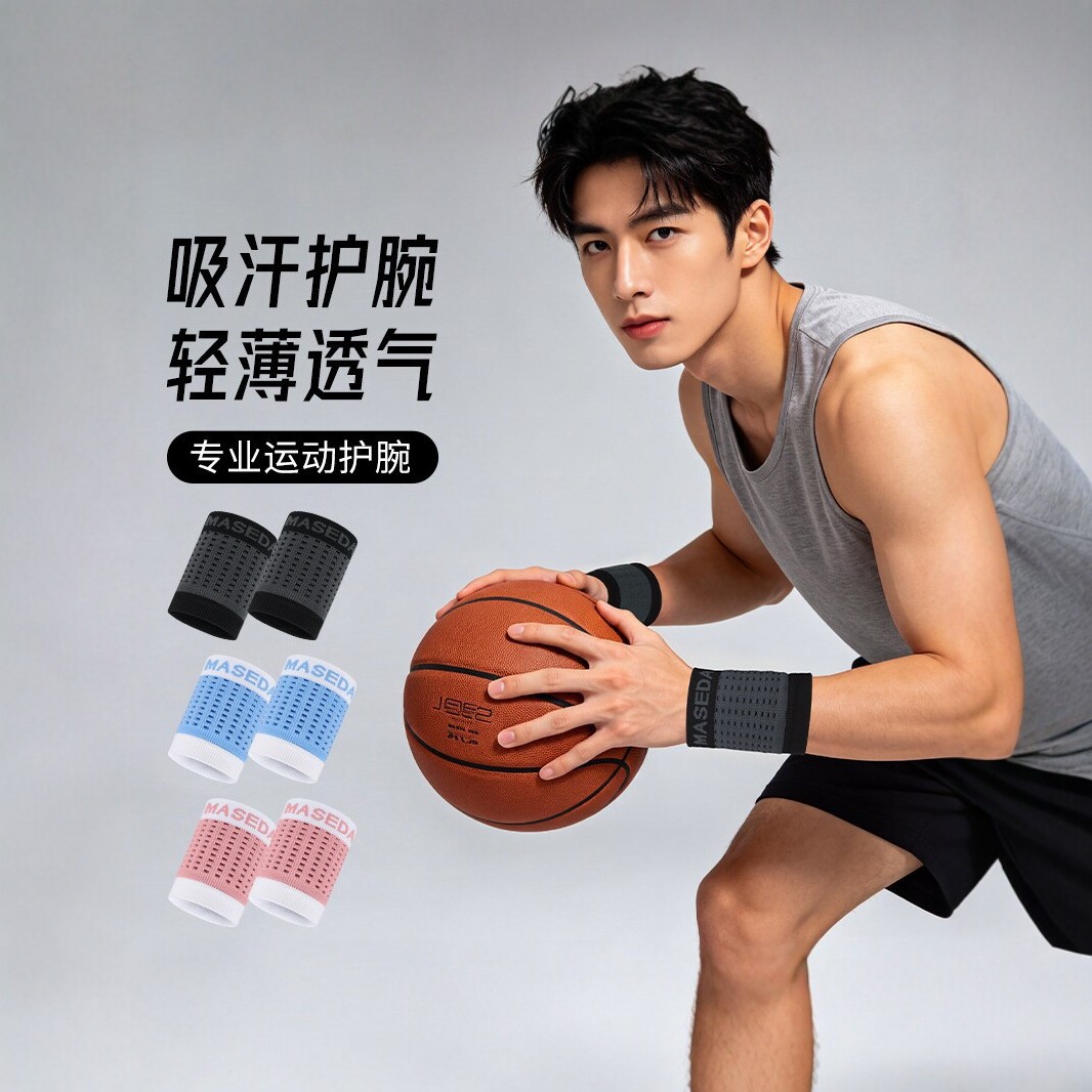 Breathable and sweat-absorbent sports wristbands for men and women, suitable for basketball, badminton, fitness, and running; lightweight, provides joint support, and prevents sprains