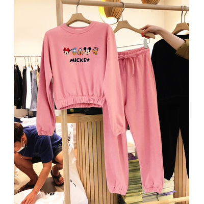 早秋时尚套装韩国东大门女装2021秋冬卫衣女哈伦裤休闲运动两件套