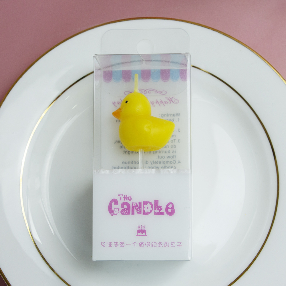 Vela de cumpleaños con pato de animal, decoración personalizada para pasteles
