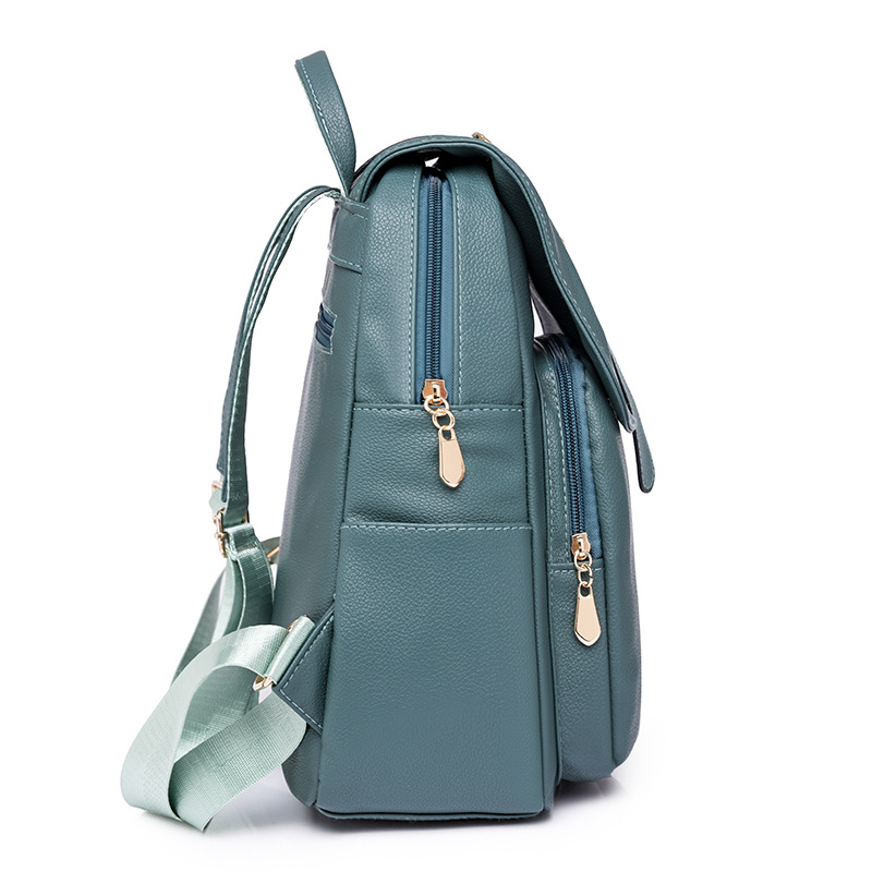 Bolsos para mujer 2023 nueva mochila de cuero suave para mujer coreana, mochila de viaje de viaje urbano de todo fósforo de moda, mochila escolar