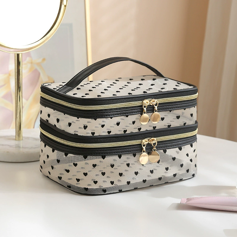 Handheld cosmetic bag, capacious organizer bag