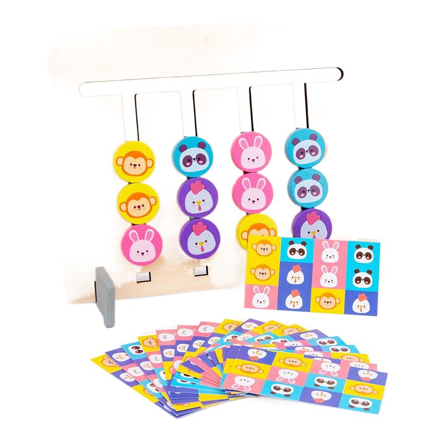 Educación infantil transfronteriza nueva educación temprana juego de lógica animal de cuatro colores desarrollo de inteligencia Montessori educación preescolar Juguetes