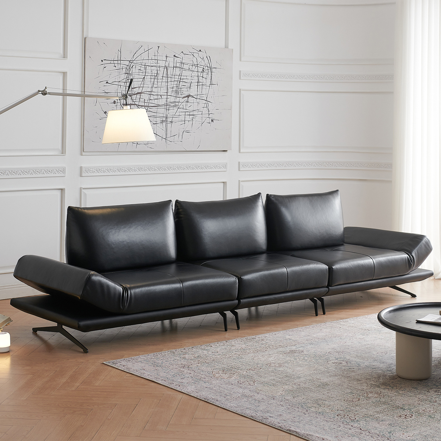 Italian Versatile Smart Island Sofa 2025 New Multi-Functional Small Apartment Living Room Module Fabric Sofa Combination