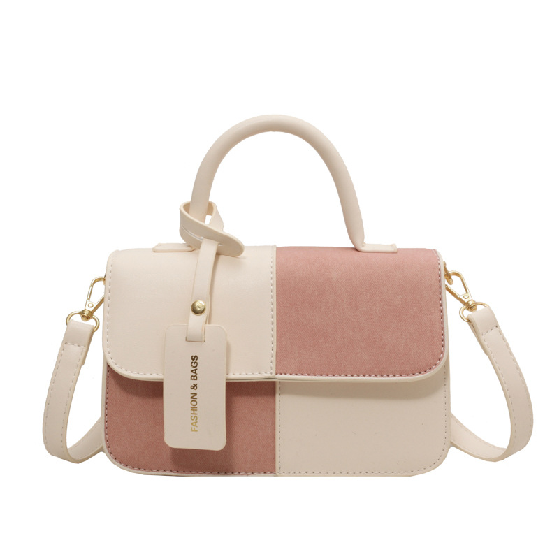 Primavera 2023 nuevo bolso de mujer moda versátil bolso de hombro empalmado bolso de mano de contraste