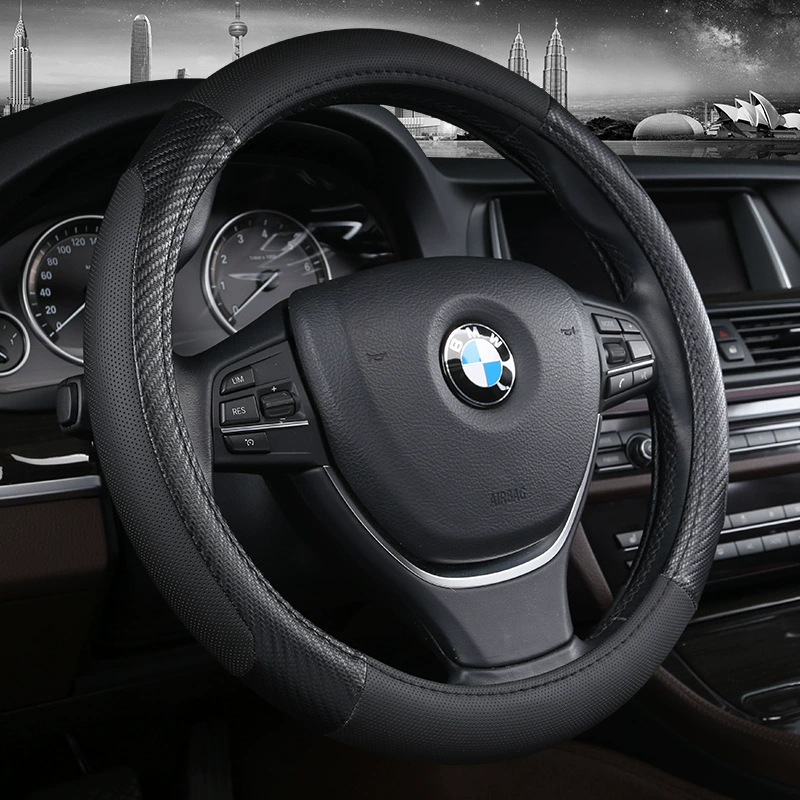 Летний новый автомобильный чехол на руль, двухцветная кожаная прострочка, чехол для автомобильной ручки, Нескользящая дышащая трансграничная партия взрыва для электронной коммерции