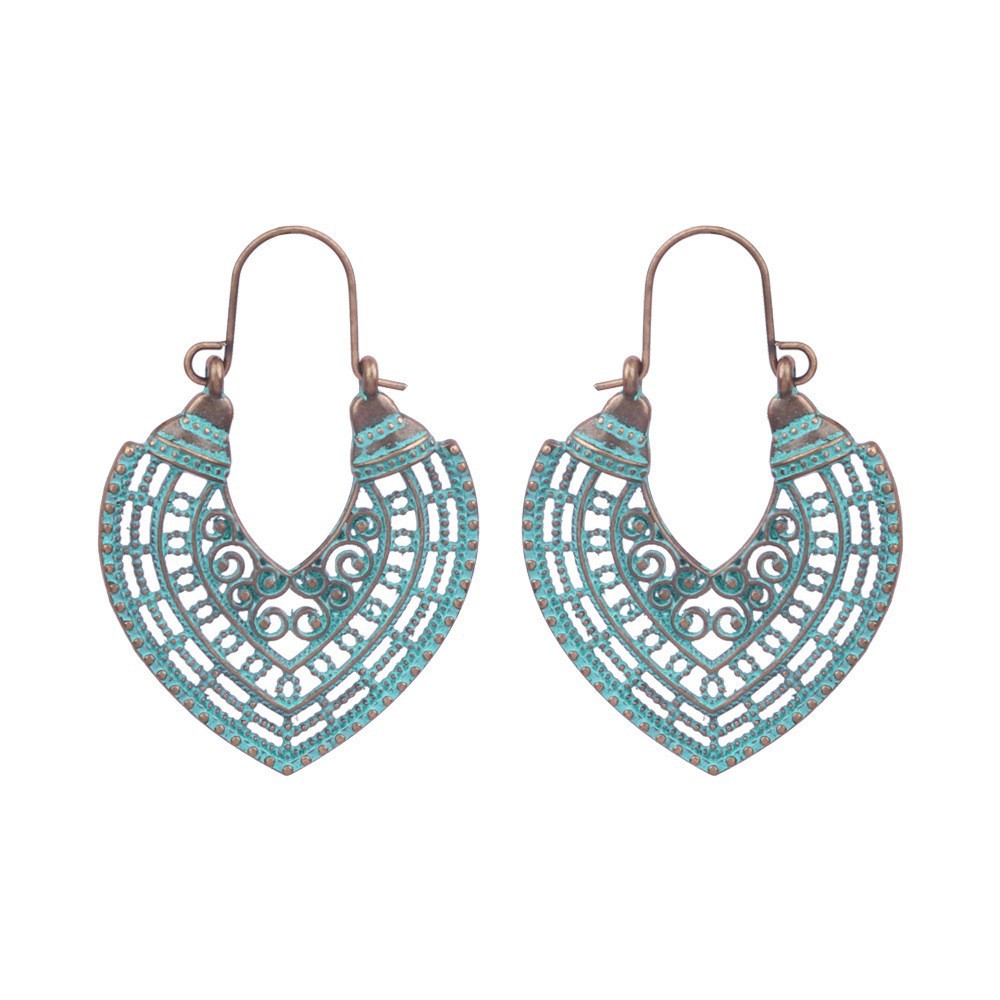 1 Pair Retro Solid Color Hollow Out Zinc Alloy Drop Earrings display picture 8
