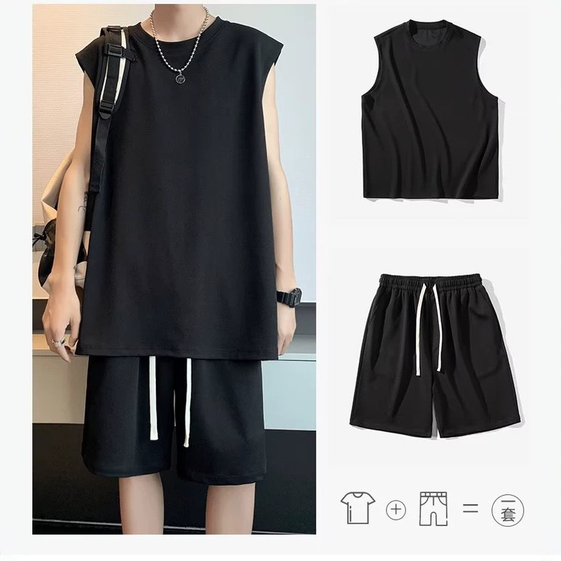 101.3kg Pieces of Ice Silk Sleeveless T-Shirts for Men, Summer Sports Set, Trendy Basketball Tank Top and Shorts 101.3kg Pieces of Ice Silk Sleeveless T-Shirts for Men, Summer Sports Set, Trendy Basketball Tank Top and Shorts