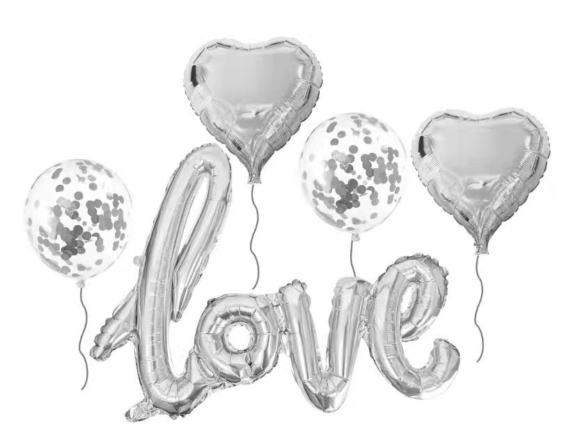 亚马逊爆卖跨境 婚礼派对装饰用品婚庆love字母气球组合婚房装饰详情1