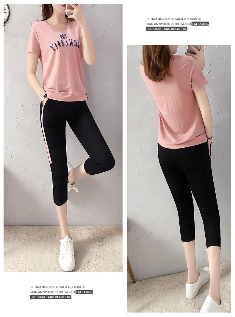 Completo sportswear donna due pezzi con maglia a maniche corte_voghion.com