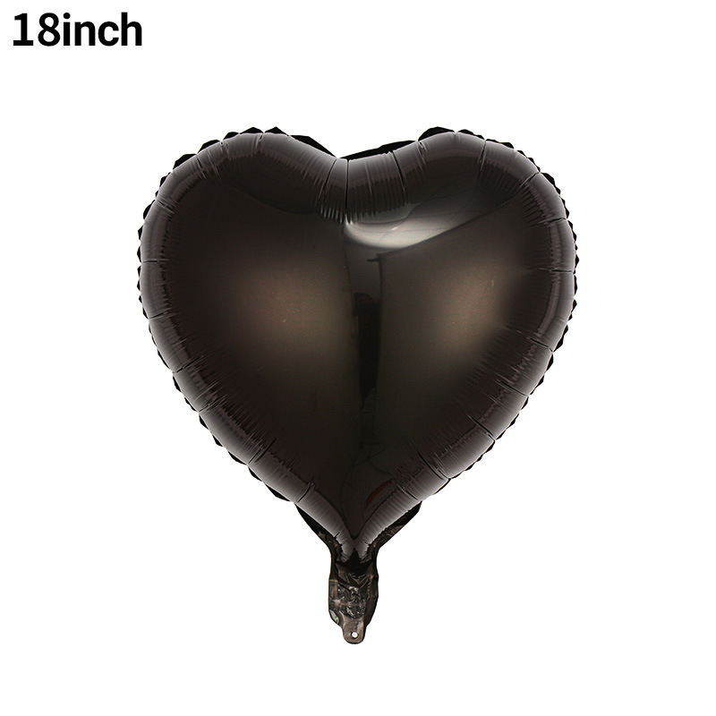 Globo de aluminio en forma de corazón de un solo color de 18 pulgadas para decoración de bodas y el Día de San Valentín, globo liso en forma de corazón para el Festival Qixi para la decoración de la sala de bodas.