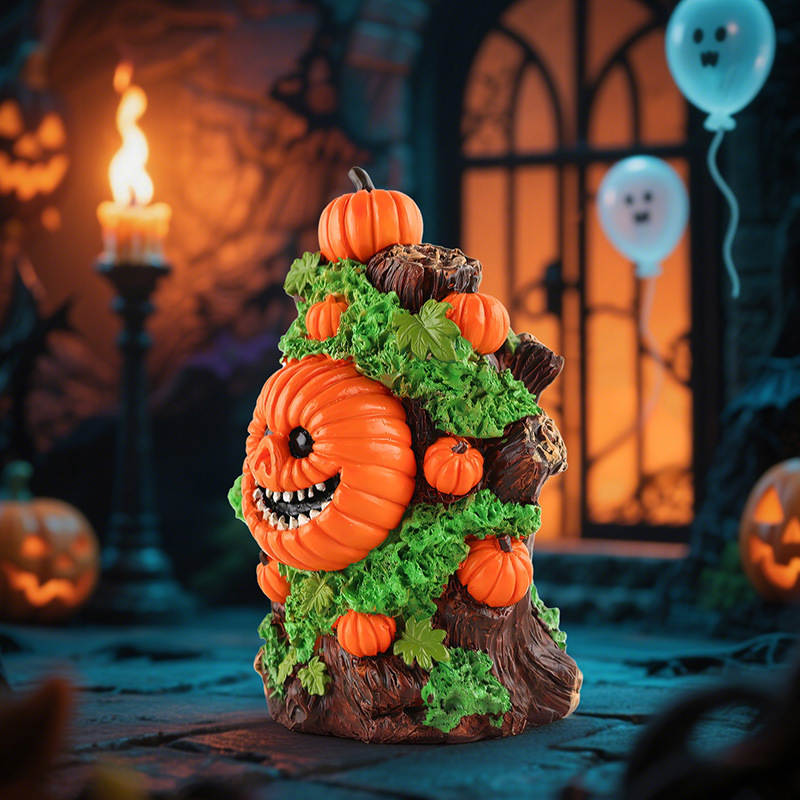  New Halloween Pumpkin Head Tree Essence Ornaments Creative Desktop Resin Trendy Play Atmosphere Arrangement Gift Ornaments