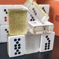 水晶牌九防カンニング小牌九天九頂牛32匹の透明アクリル麻雀小牌九骨牌