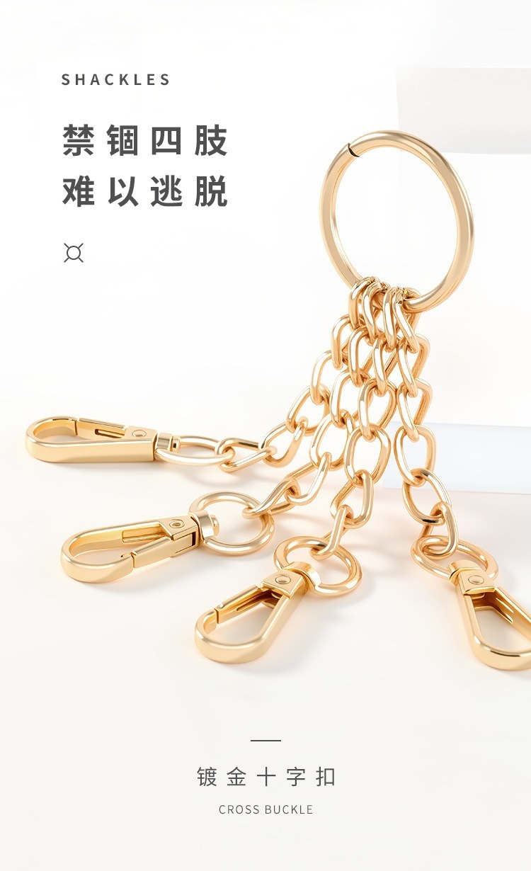 Gold-Plated Cross Buckle Restraint Accessory for Adult Couples — detail image 3