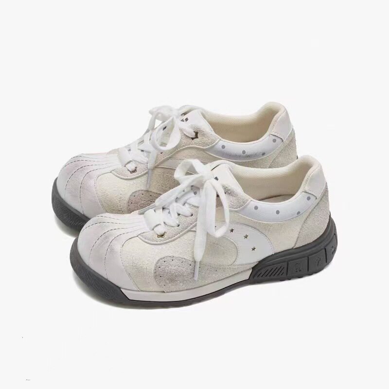 Masu Style 2025 New Versatile Flat Sneakers for Women, Autumn Niche Design Chunky Shoes, Thick-Soled Casual Shoes