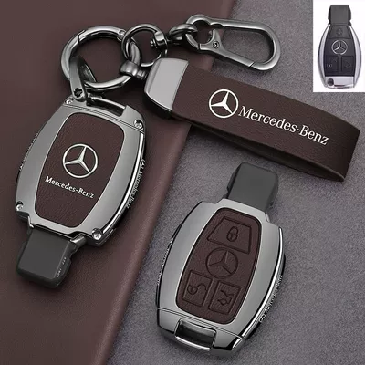 High-End A200L Shell Glc Buckle – Car key bag - leather-texture-style-b-3-button-leather-texture-tea-brown-cord-clasp