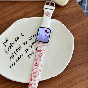 for apple watch apple watch10 strap iWatchS9876KT silicone cute kt cat strap