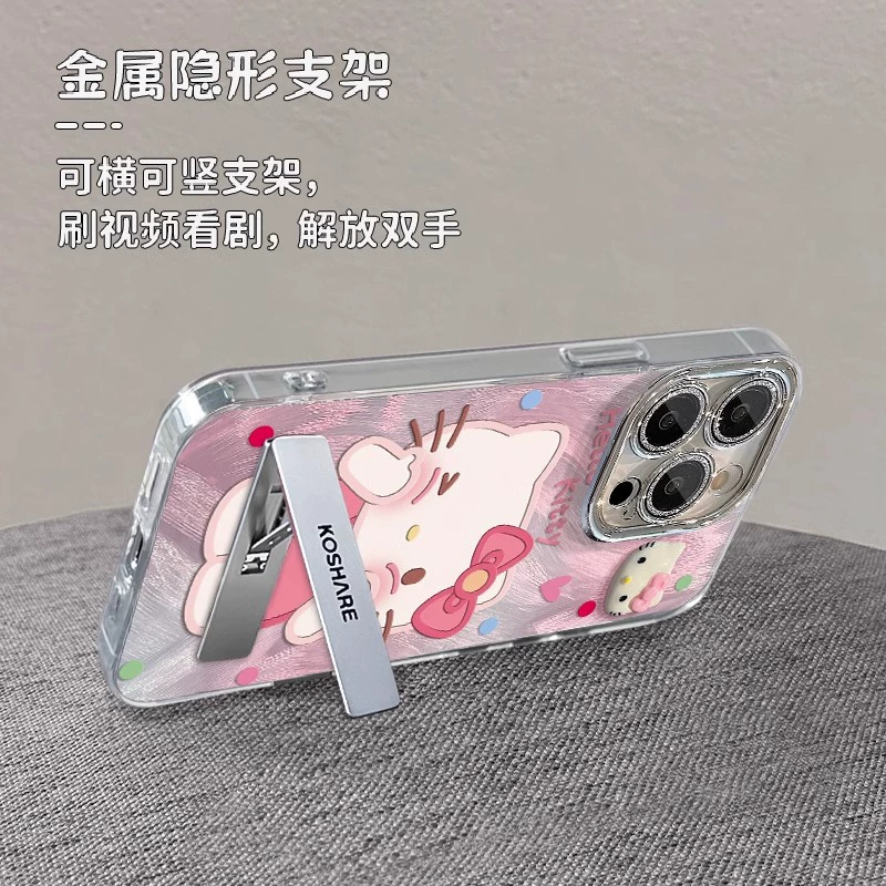 Apple, iPhone15, совместимый чехол для телефона, милый iPhone14 Pro, кукла для ушей, трубки, браслет, линза, кот, 8