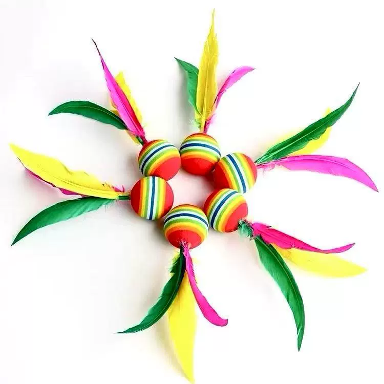 Большая голова Мяч Санмао Мяч Бадминтон Детские развлечения Крикетная доска Ракетка для бадминтона Радуга Губка Мяч [Может быть заменен]