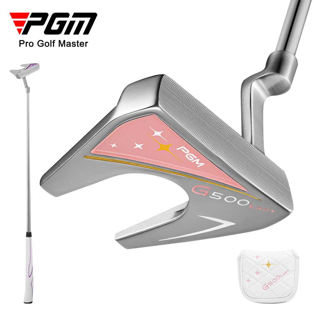 Gậy putter golf nữ PGM G500 thân thép không gỉ, trọng tâm thấp, có vạch ngắm — Hồng san hô Gậy putter (Thân thép) Tặng đầu gậy TUG079, Trắng tím Gậy putter (Thân thép) Tặng đầu gậy TUG079