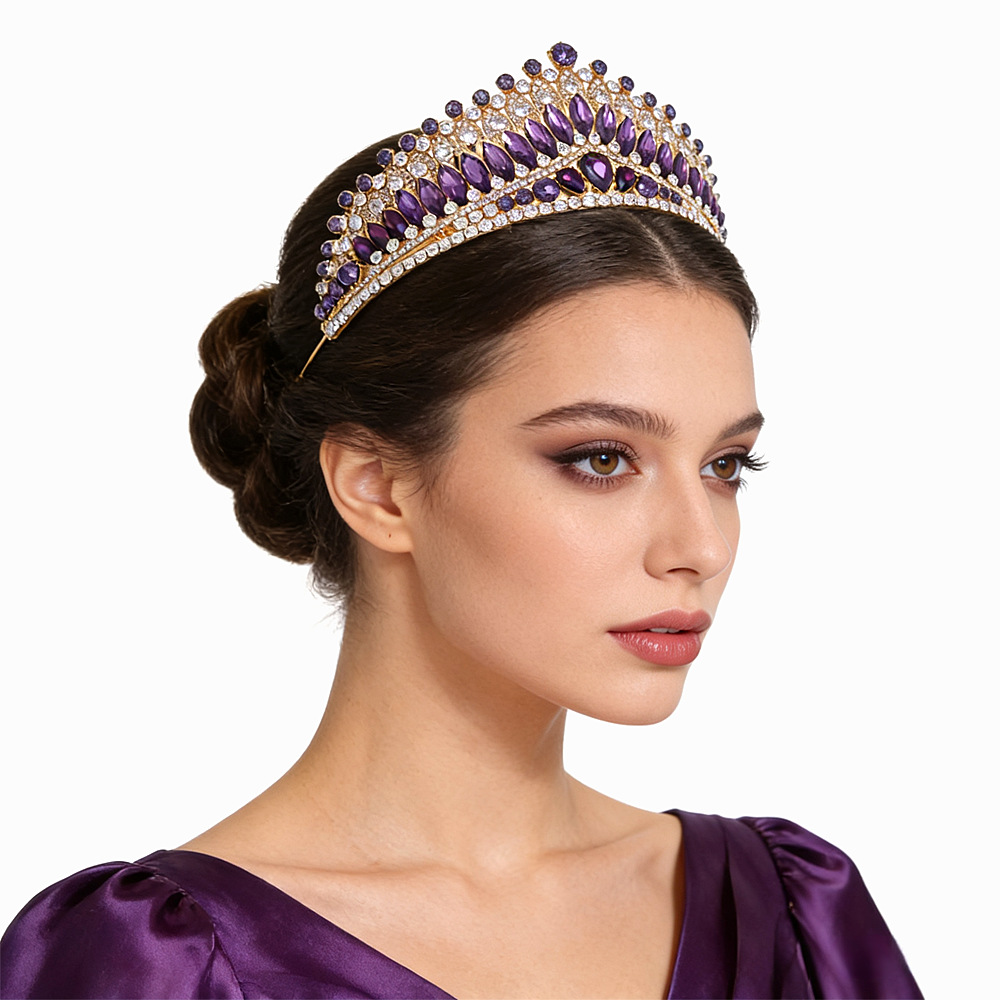 Corona Barroca para Novia de Aleación y Cristal, Incrustaciones de diamantes, para bodas y fiestas