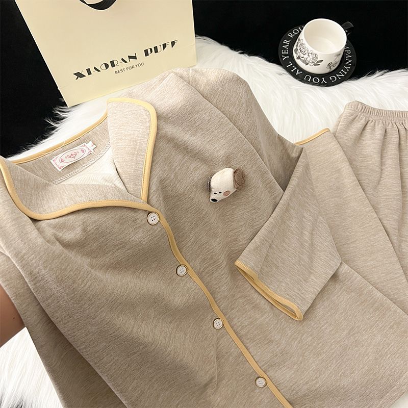 Pijamas de ternudo de mujeres otoño y invierno nuevos pantalones de mangas largas lindos perros de alta calidad red simple ropa para el hogar perezosa